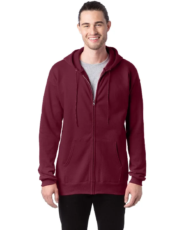 Hanes Ultimate Cotton Full-Zip Hoodie Sweatshirt | Maroon