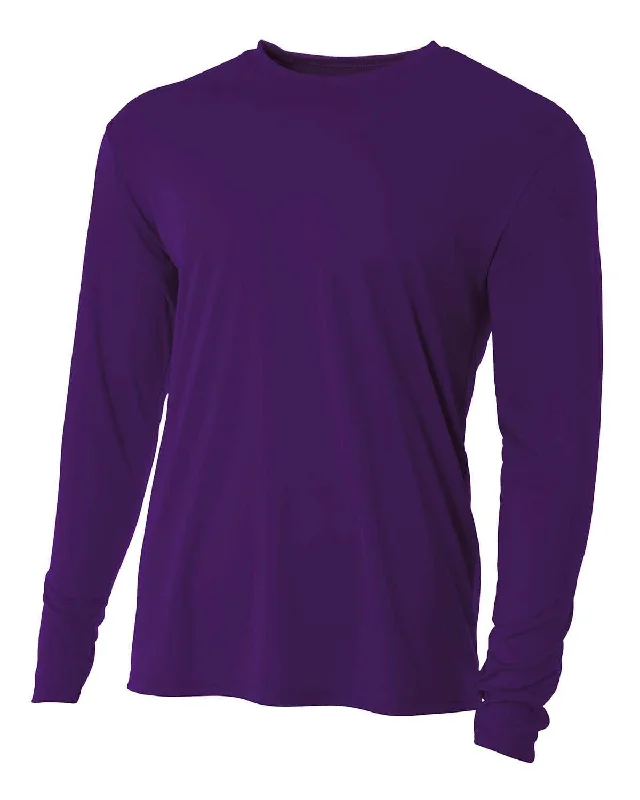 A4 Men's Cooling Performance Long Sleeve T-Shirt | Purple