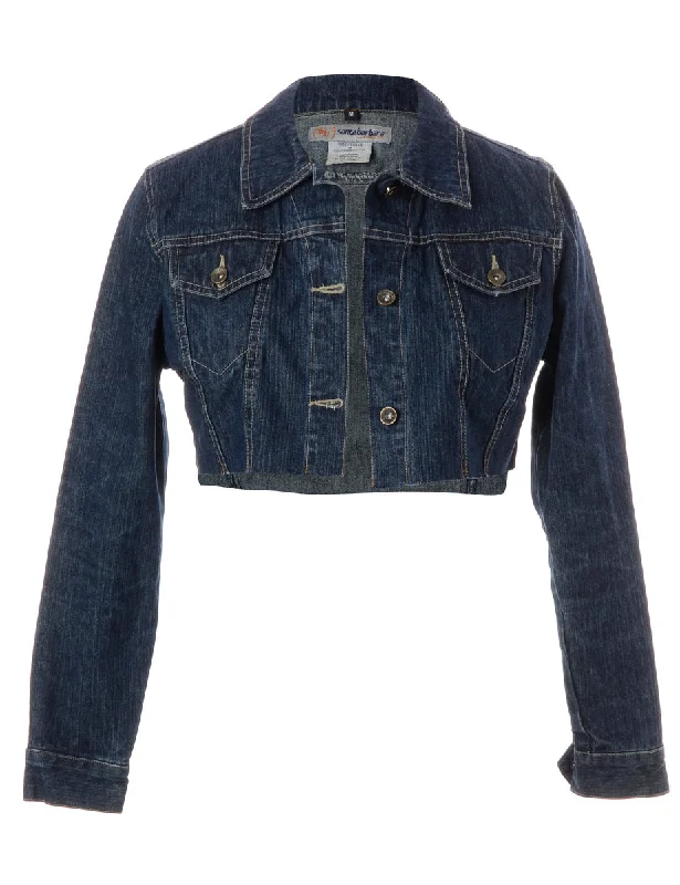 Reworked Kylie Raw Edge Cropped Denim Jacket - M