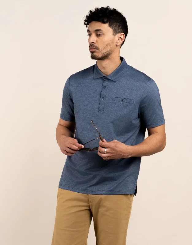 Portofino Denim Blue Marle Polo Shirt