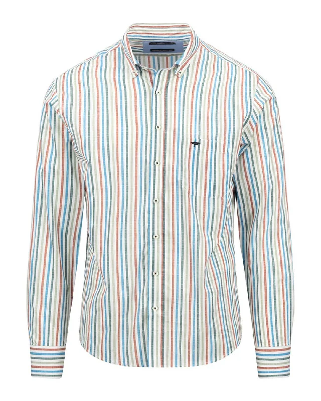 Fynch-Hatton Stripe Print Vibrant Blue Shirt