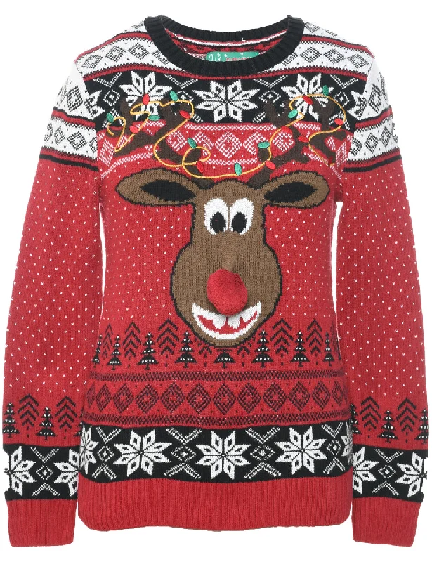 Reindeer Christmas Jumper - S