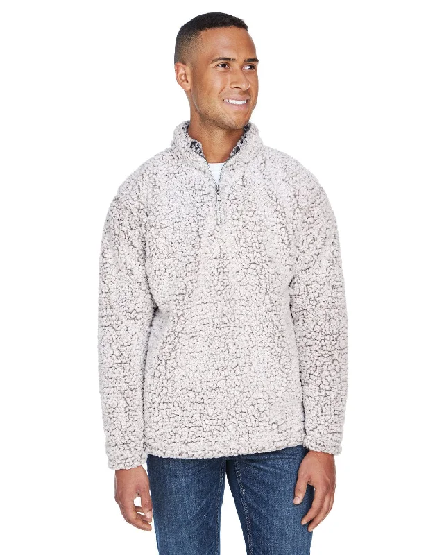 J America Adult Epic Sherpa Quarter-Zip | Oatmeal Heather