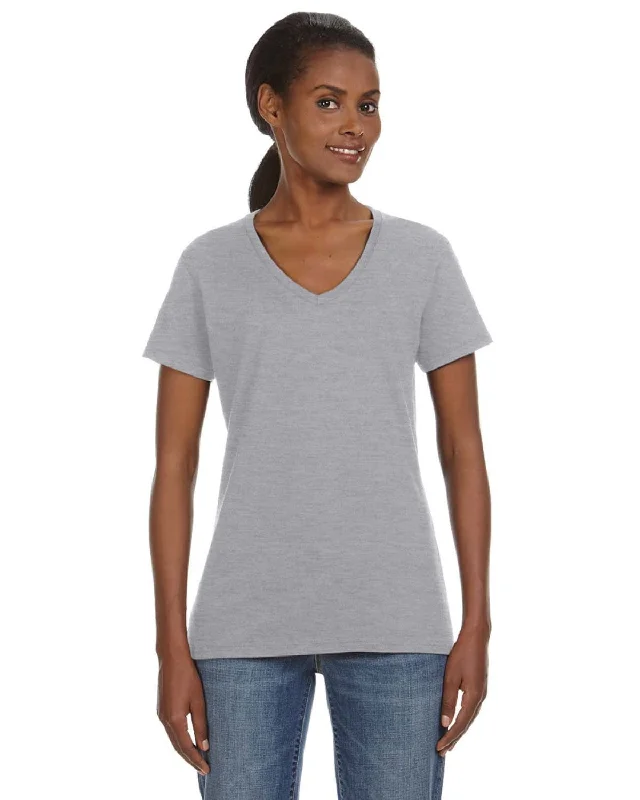 Anvil Ladies Lightweight V-Neck T-Shirt | Heather Grey