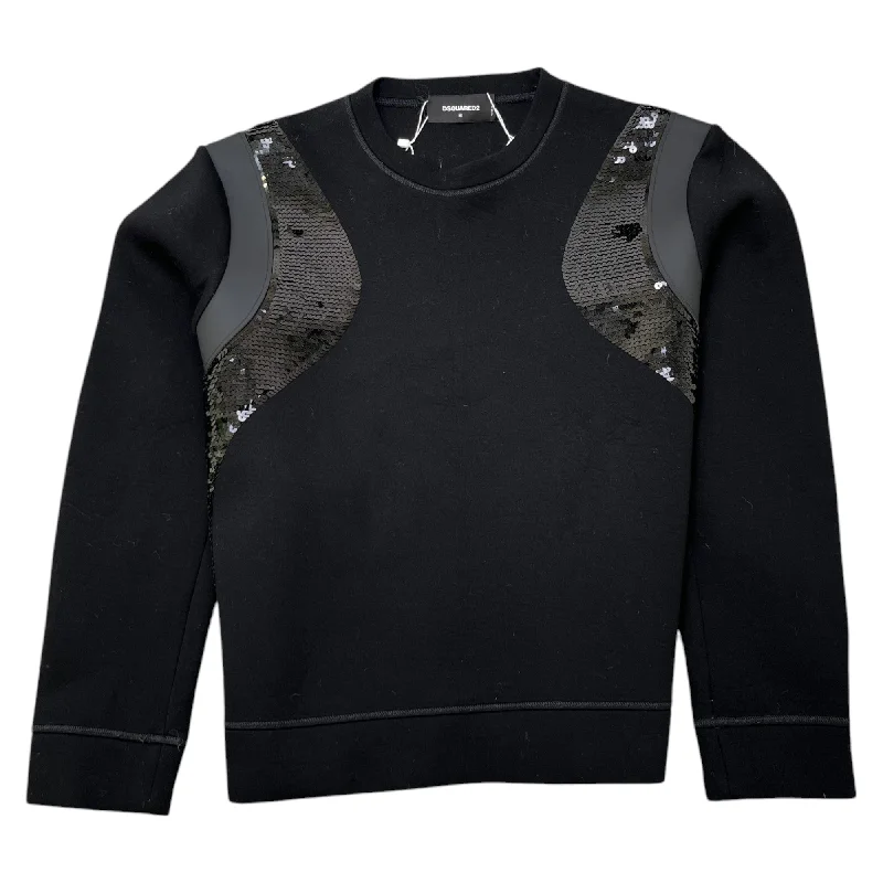 Men's Sequin Detail Jumper Black Size M