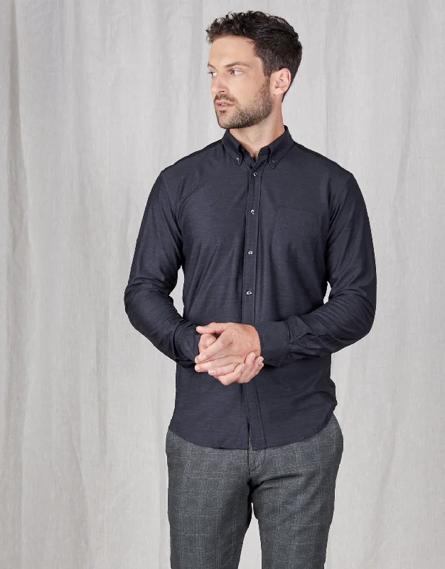 Ohope Navy Merino Wool Shirt