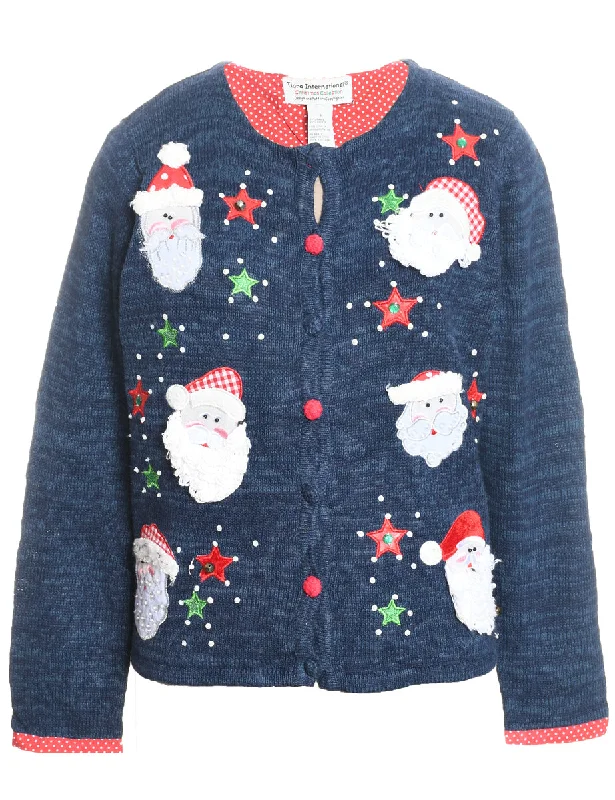 Santa Claus Christmas Cardigan - L