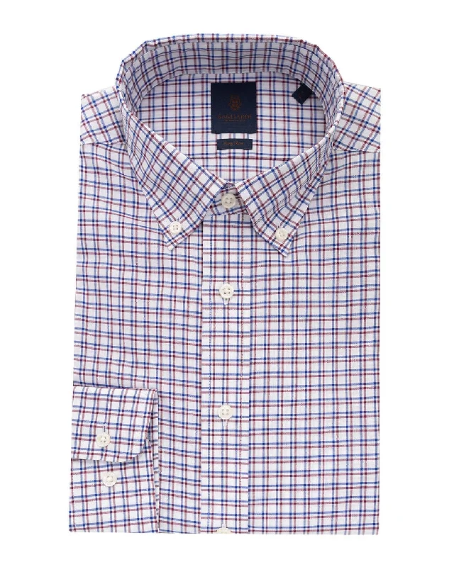 Red Tattersall Check Button-down Easy-iron Shirt