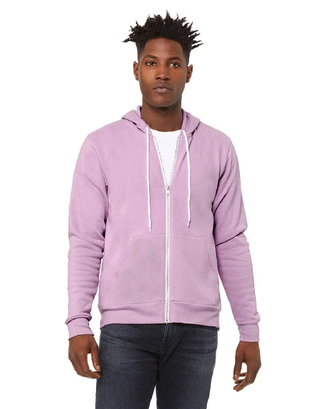 Bella+Canvas Unisex Poly-Cotton Fleece Full-Zip Hoodie | Lilac