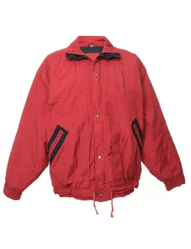 Red Zip Front Ski Jacket - M