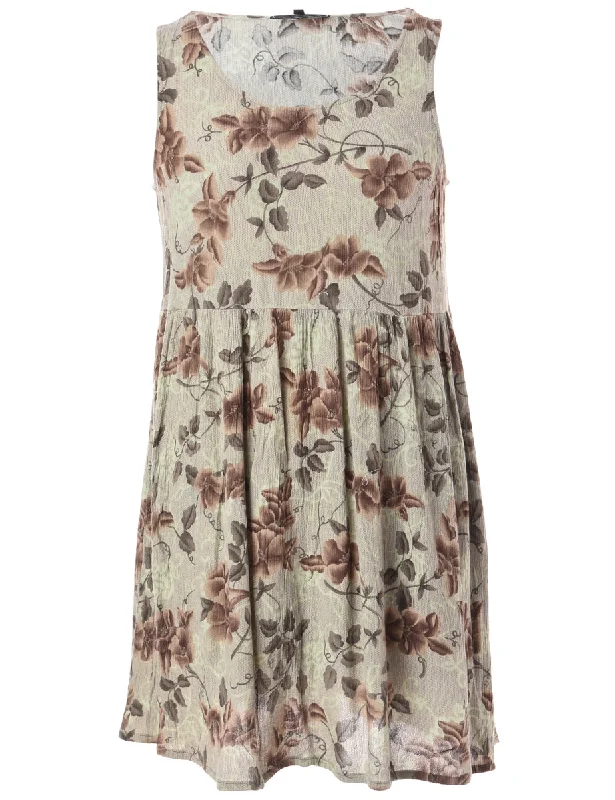 Reowrked Floral Short Dress