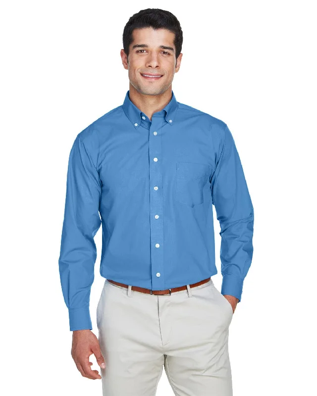 Devon & Jones Crown Woven Collection Solid Broadcloth Shirt | French Blue