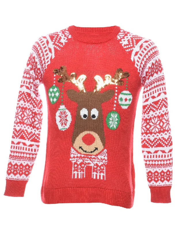 Reindeer Christmas Jumper - S