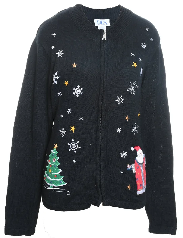 Santa Claus Christmas Cardigan - L