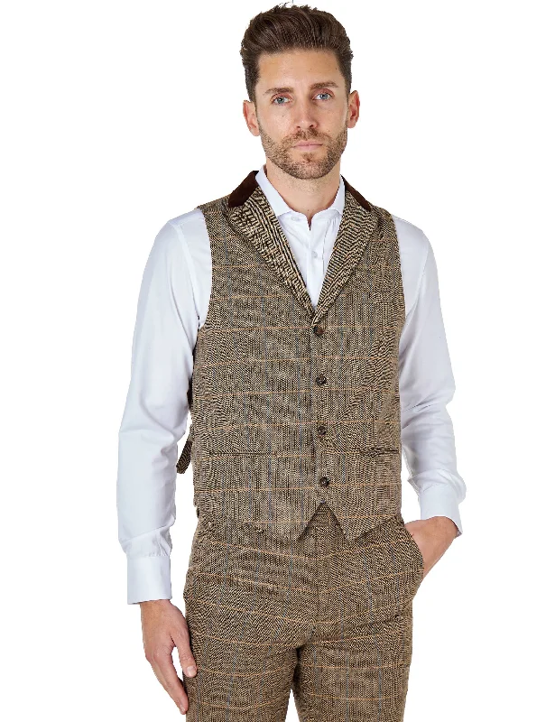 Elton Brown tweed check waistcoat