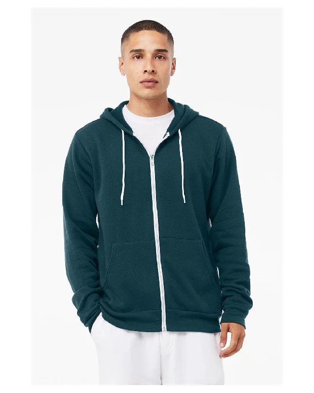 Bella+Canvas Unisex Poly-Cotton Fleece Full-Zip Hoodie | Atlantic