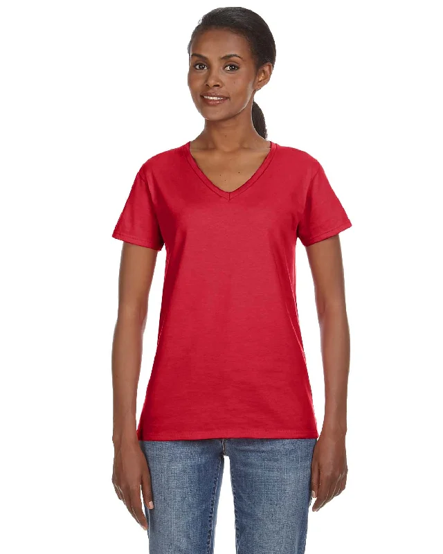 Anvil Ladies Lightweight V-Neck T-Shirt | Red