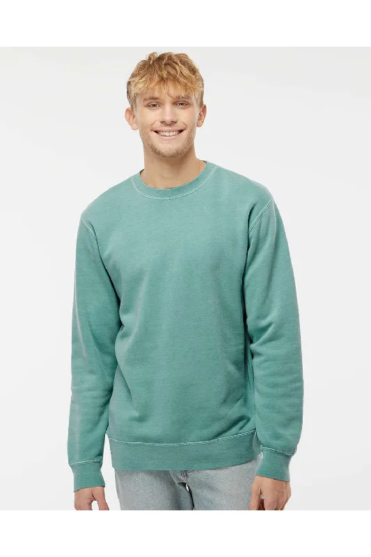 Independent Trading Co. Mens Pigment Dyed Crewneck Sweatshirt - Mint Green