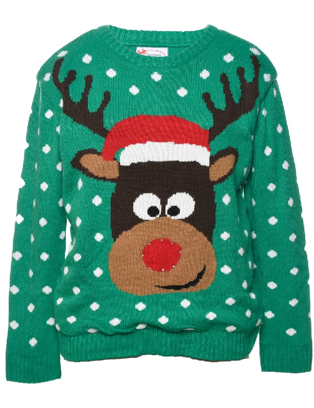 Reindeer Christmas Jumper - M