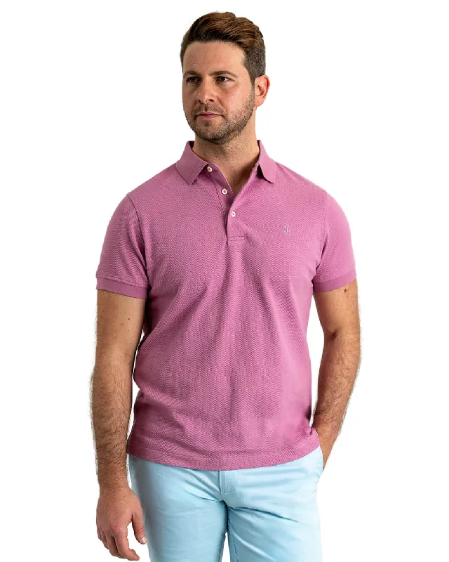 Pink Popcorn Texture Polo Shirt