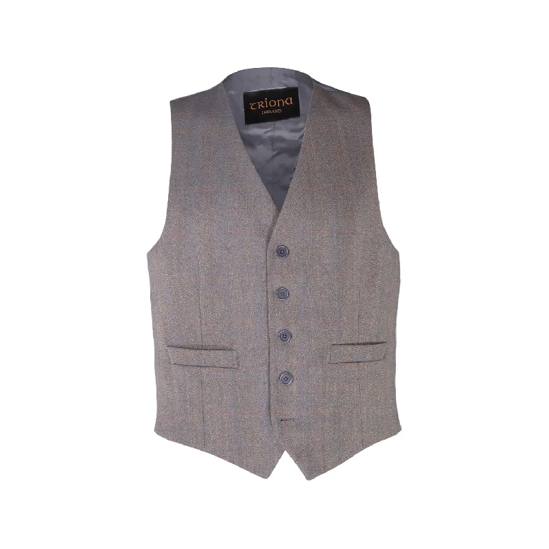 Waistcoat, Blue & Gold Herringbone