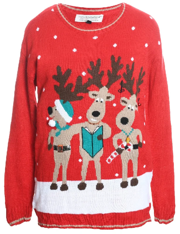 Reindeer Christmas Jumper - L