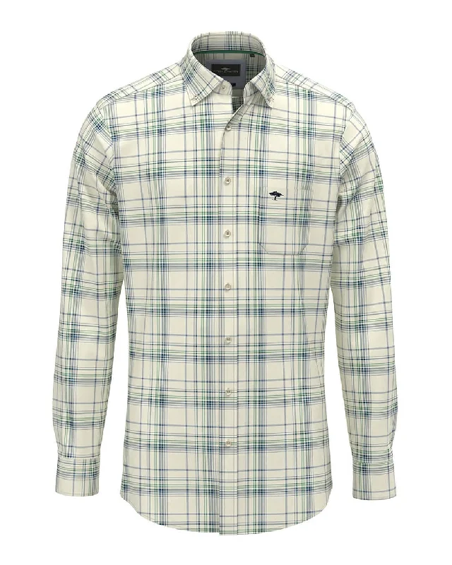 Fynch-Hatton Modern Check White Shirt