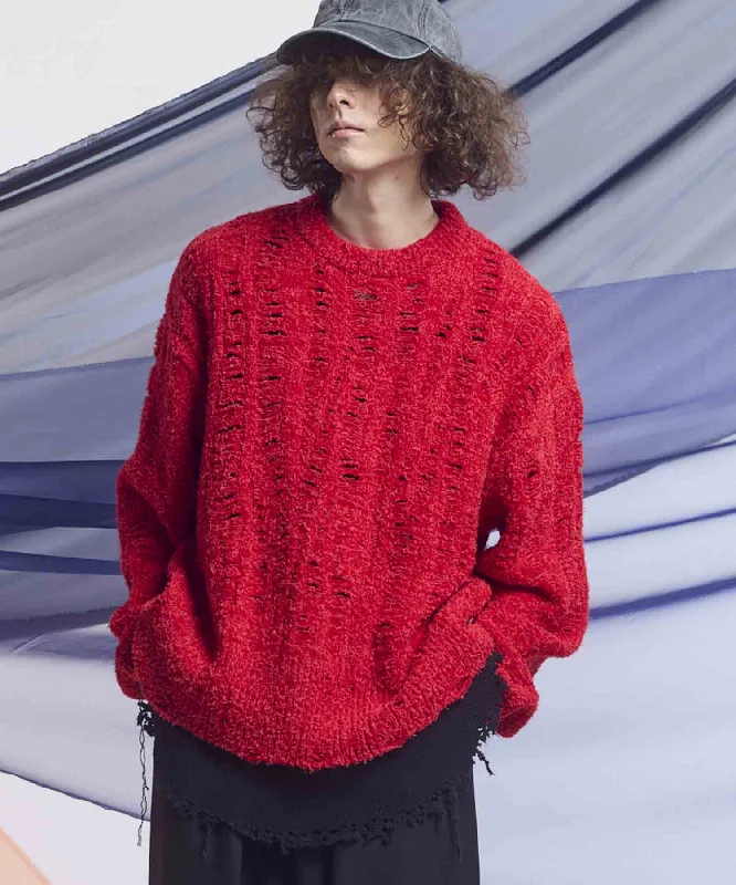 Prime-Over Damaged Wool Knit Pullover