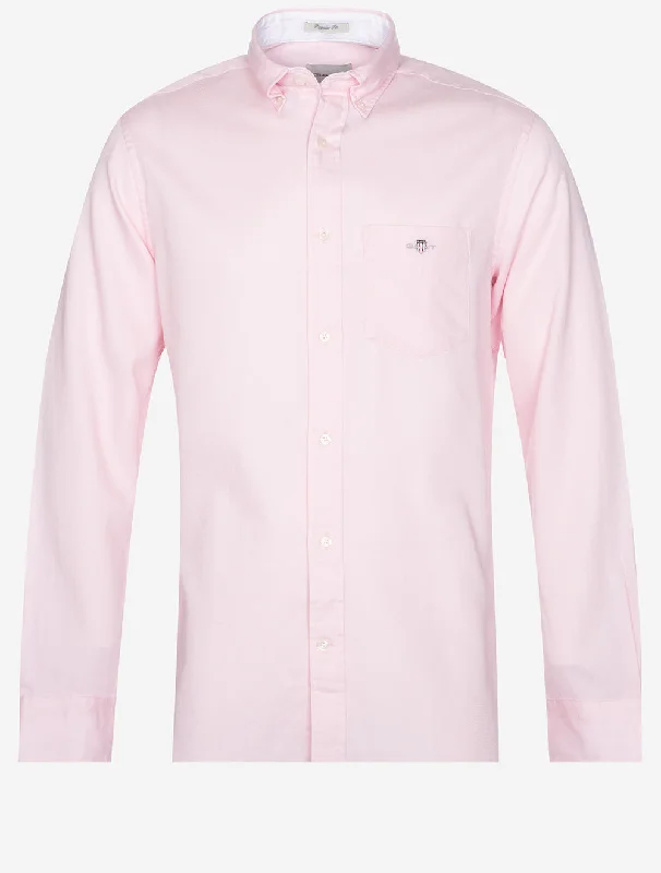 Regular Honeycomb Texture Shirt Light Pink