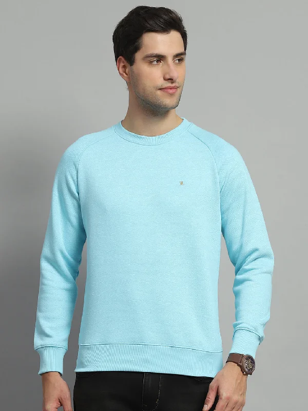 Weekend Specials to Celebrate Men Turquoise Blue Solid Round Neck Full Sleeve Sweatshirt Weekend Specials to Celebrate Men Turquoise Blue Solid Round Neck Full Sleeve Sweatshirt