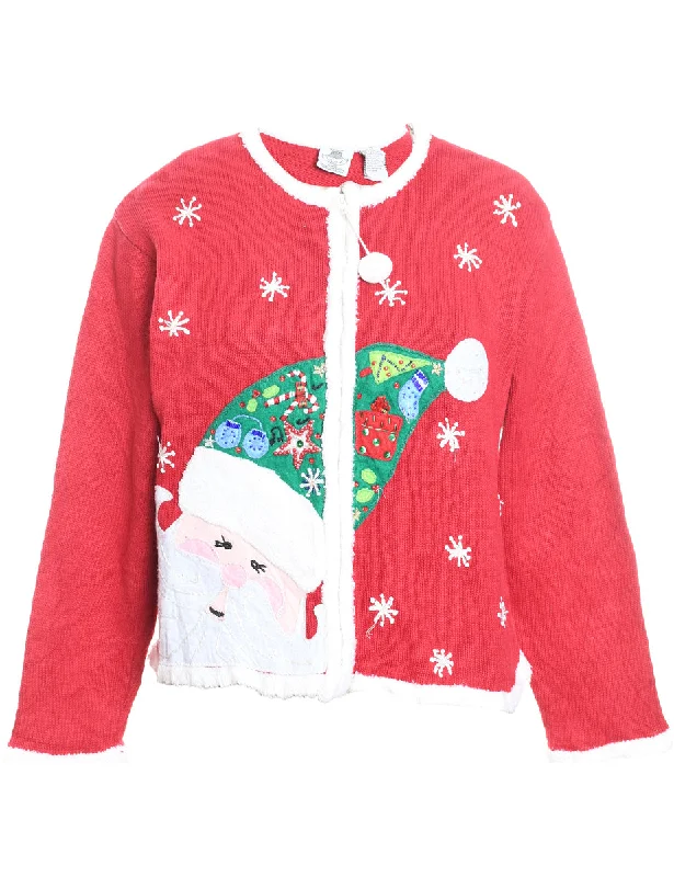 Santa Claus Christmas Cardigan - L