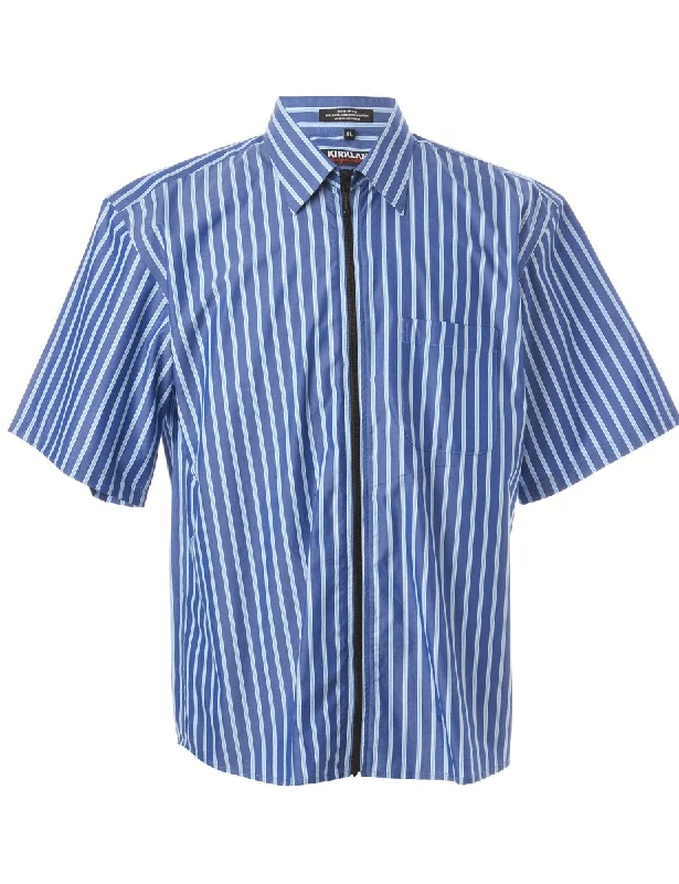 Reworked Nate Short Sleeve Shirt With Zip - XL