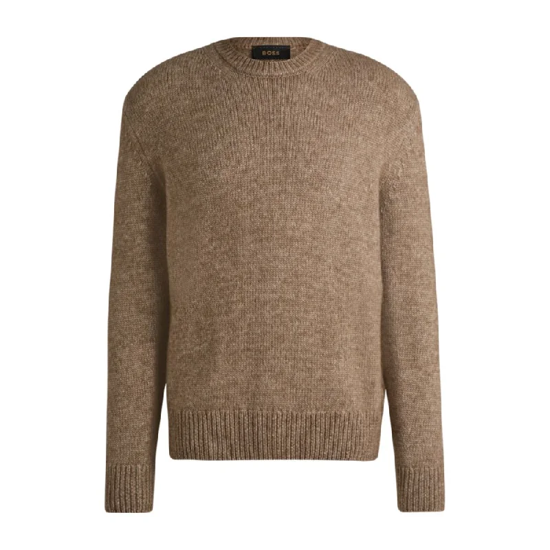 Relaxed-fit sweater in wool, silk and bison hair