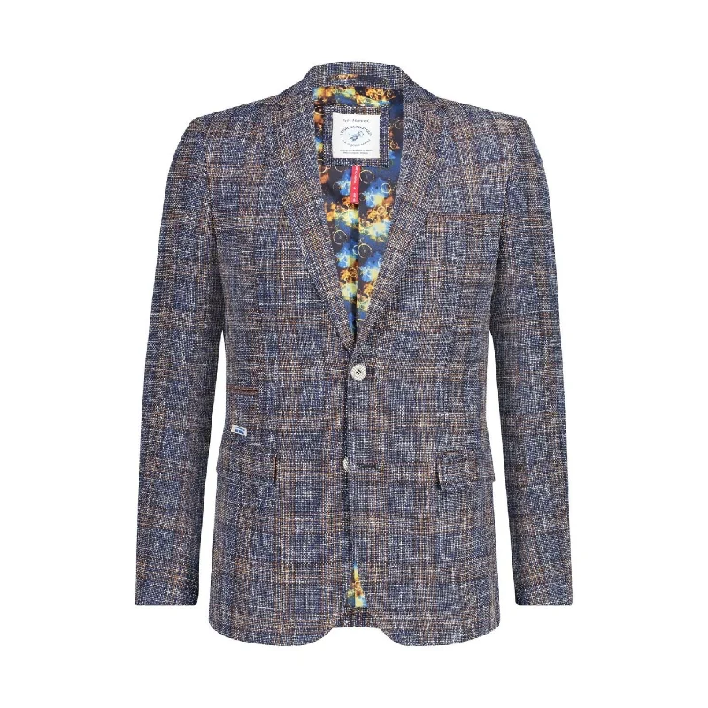 Structured Sportscoat  - Blue-Brown Checked