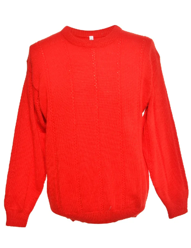 Red Long Sleeved Jumper - M