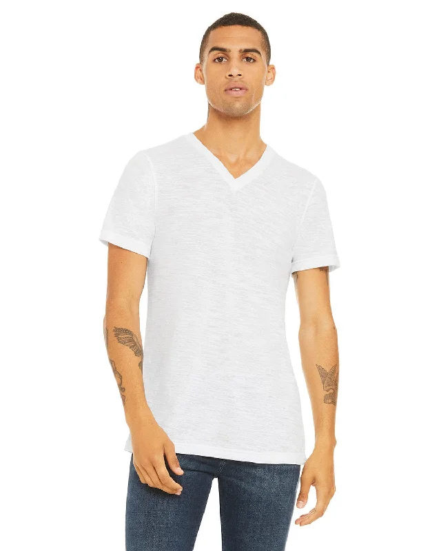 Bella+Canvas Unisex V-Neck T-Shirt | White Slub