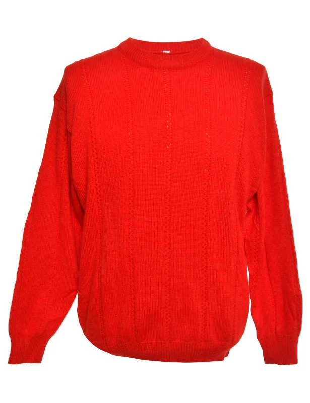 Red Long Sleeved Jumper - M