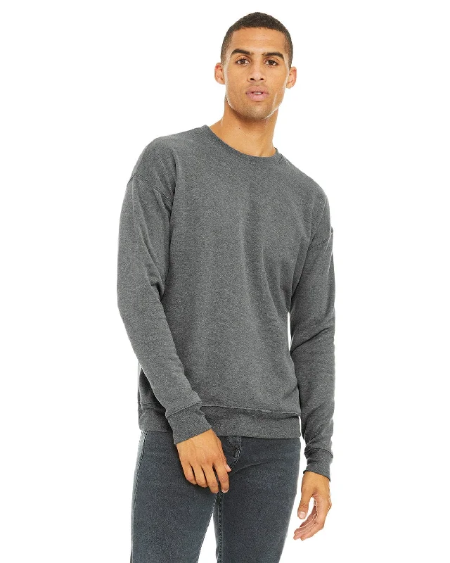 Bella+Canvas Unisex Drop Shoulder Fleece Crewneck Sweatshirt | Deep Heather