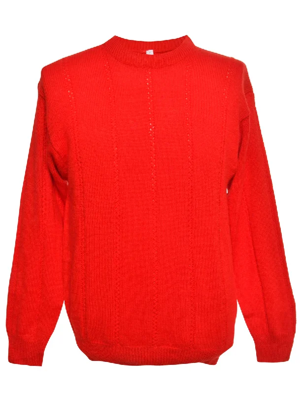 Red Long Sleeved Jumper - M