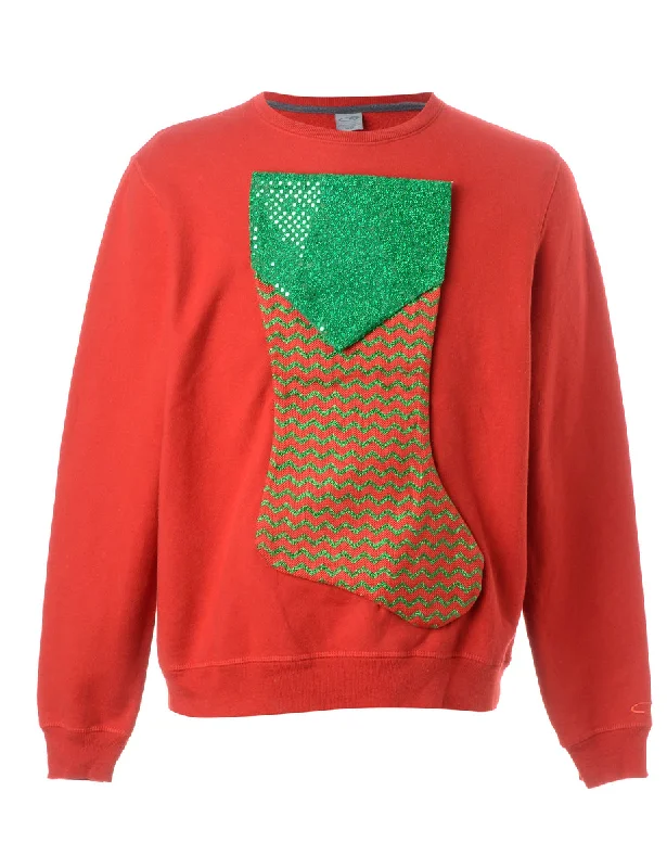 Reworked Novelty Christmas Sweatshirt - XL