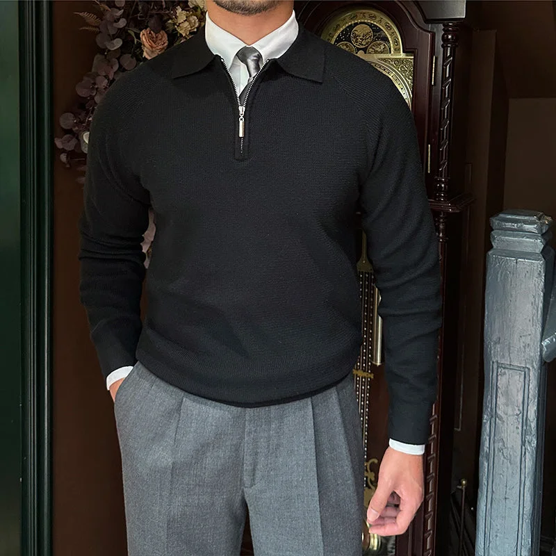 Salve Ribbed Knitted Half-Zip Jumper