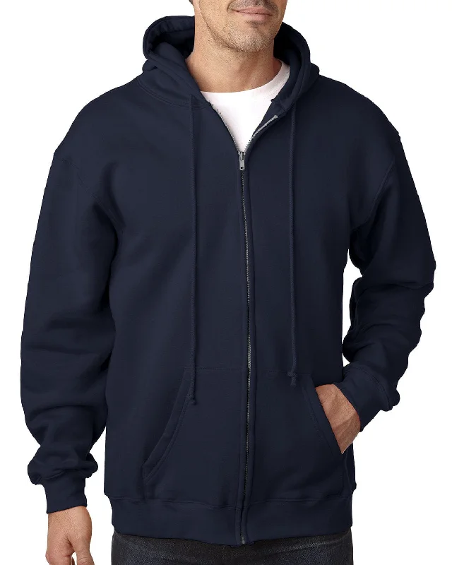 Bayside USA Made Hooded Full-Zip Fleece | Navy