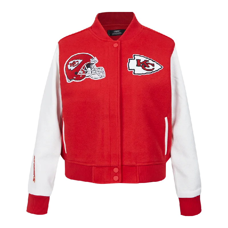 NFL KANSAS CITY CHIEFS CLASSIC WOMEN'S WOOL VARSITY JACKET (RED/WHITE)