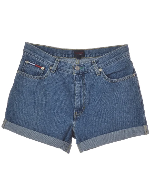 Rolled Hem Denim Shorts