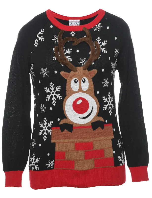 Reindeer Christmas Jumper - M