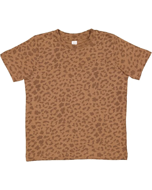 Rabbit Skins Toddler Fine Jersey T-Shirt | Brown Leopard