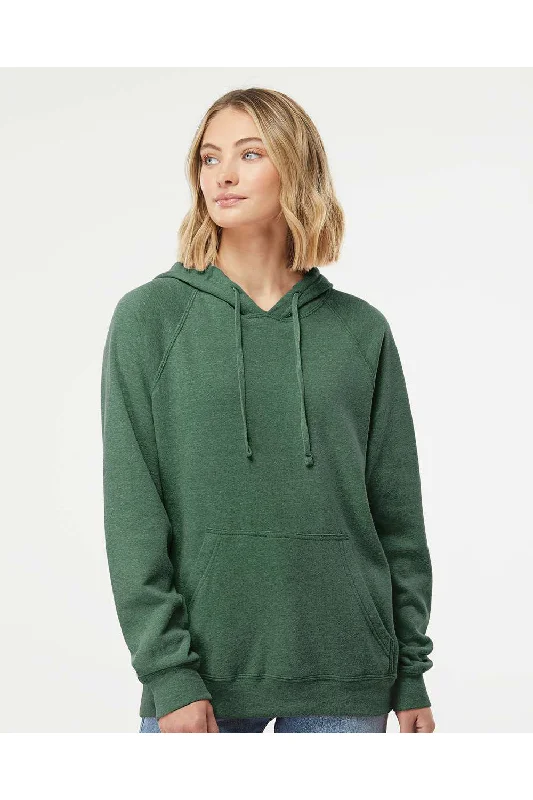 Independent Trading Co. Mens Special Blend Raglan Hooded Sweatshirt Hoodie w/ Pouch Pocket - Moss Green