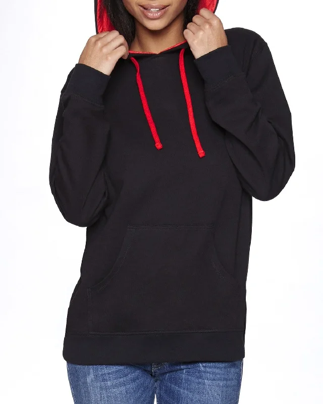 Next Level Unisex French Terry Pullover Hoodie | Black/ Red