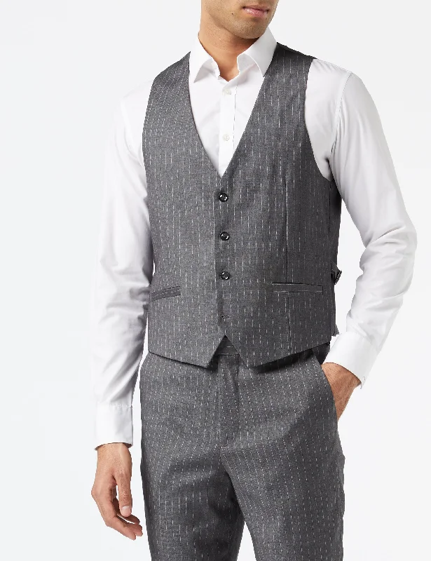 GREY PINSTIPE WAISTCOAT