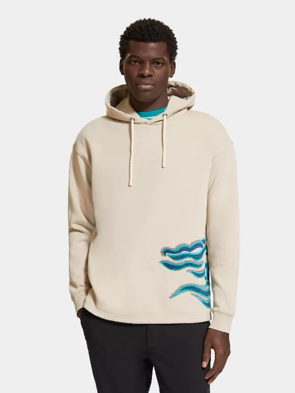 Wave embroidery hoodie